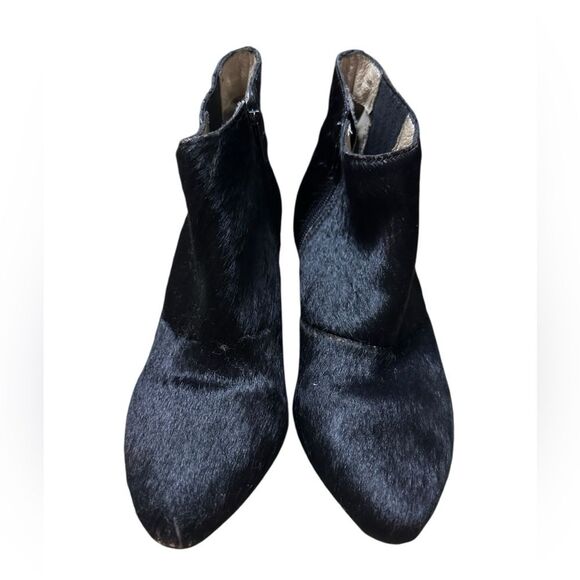Matisse Black Nugent Calf Hair Ankle wedge Booties - 9 - Picture 4 of 9